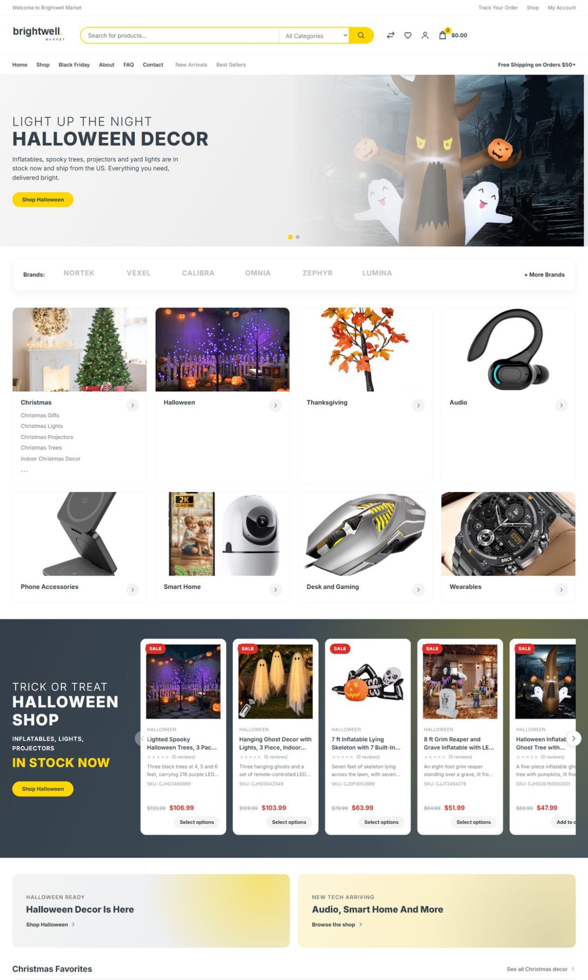 Brightwell Market website homepage, built by KJONGSys